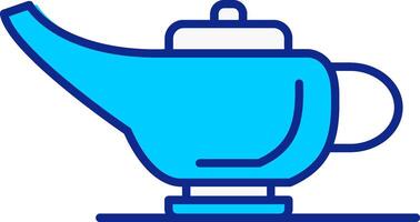 Arabian Magic Lamp Blue Filled Icon vector