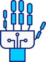 Robotics hand Blue Filled Icon vector