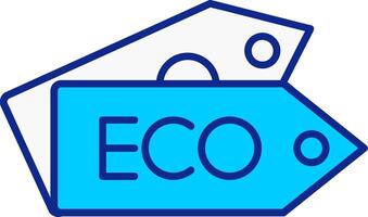 eco etiqueta azul lleno icono vector