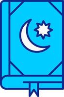 Corán azul lleno icono vector