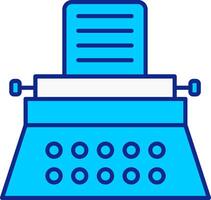 Typewriter Blue Filled Icon vector