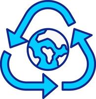 reciclar azul lleno icono vector