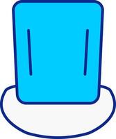 Top Hat Blue Filled Icon vector