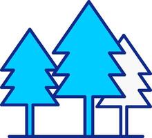 árbol azul lleno icono vector