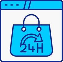 24 Hours Blue Filled Icon vector