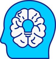 cerebro azul lleno icono vector