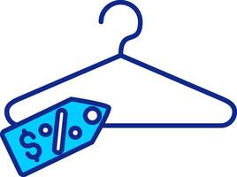 Clothes Hanger Blue Filled Icon vector