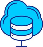 Cloud Server Blue Filled Icon vector