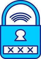 Smart Lock Blue Filled Icon vector