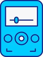 audio jugador azul lleno icono vector