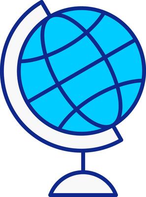 Globe Blue Filled Icon