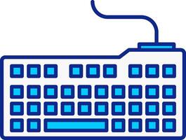teclado azul lleno icono vector