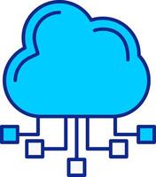 Cloud Server Blue Filled Icon vector