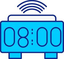 inteligente reloj azul lleno icono vector