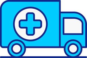 Ambulance Blue Filled Icon vector