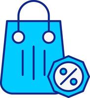 Discount Blue Filled Icon vector