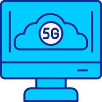 Cloud Connection Blue Filled Icon vector