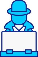 Hacker Blue Filled Icon vector
