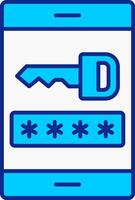 Password Blue Filled Icon vector