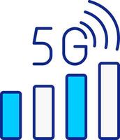 Signal Status Blue Filled Icon vector