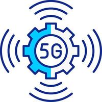 5g azul lleno icono vector