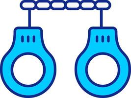 Handcuffs Blue Filled Icon vector