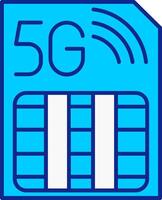 Sim Card Blue Filled Icon vector