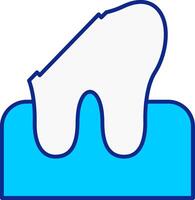 Dental Caries Blue Filled Icon vector