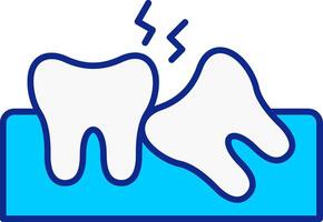 Wisdom Tooth Blue Filled Icon vector