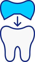 Tooth Cap Blue Filled Icon vector