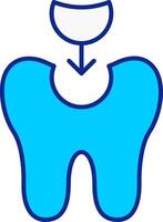 Tooth Filling Blue Filled Icon vector