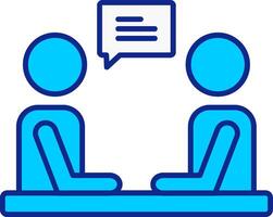 Interview Blue Filled Icon vector