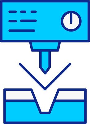 Metal Bending Machine Blue Filled Icon