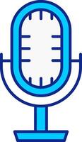 Studio Microphone Blue Filled Icon vector