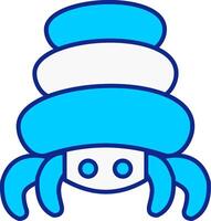 Hermit Crab Blue Filled Icon vector