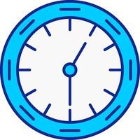 Wall Clock Blue Filled Icon vector