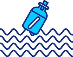Message In A Bottle Blue Filled Icon vector