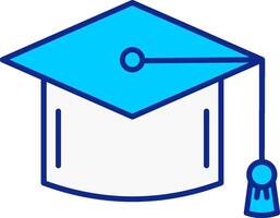 Mortarboard Blue Filled Icon vector