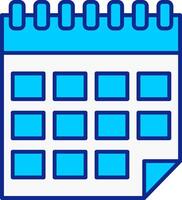 calendario azul lleno icono vector