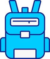 Backpack Blue Filled Icon vector