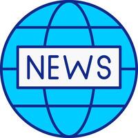 News Report Blue Filled Icon vector