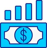 Money Growth Blue Filled Icon vector