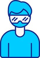 Virtual Glasses Blue Filled Icon vector