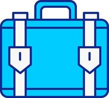 maleta azul lleno icono vector