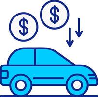 Car Loan Blue Filled Icon vector