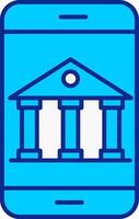 Online Banking Blue Filled Icon vector