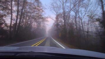 Fahren auf das Straße während schön Gipfel Herbst fallen Laub beschwingt Farben Bäume Blätter Arkansas szenisch Landschaft video