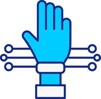 Glove Blue Filled Icon vector