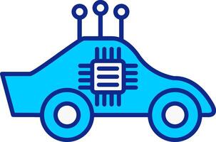 autónomo coche azul lleno icono vector