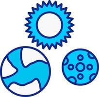 Solar System Blue Filled Icon vector